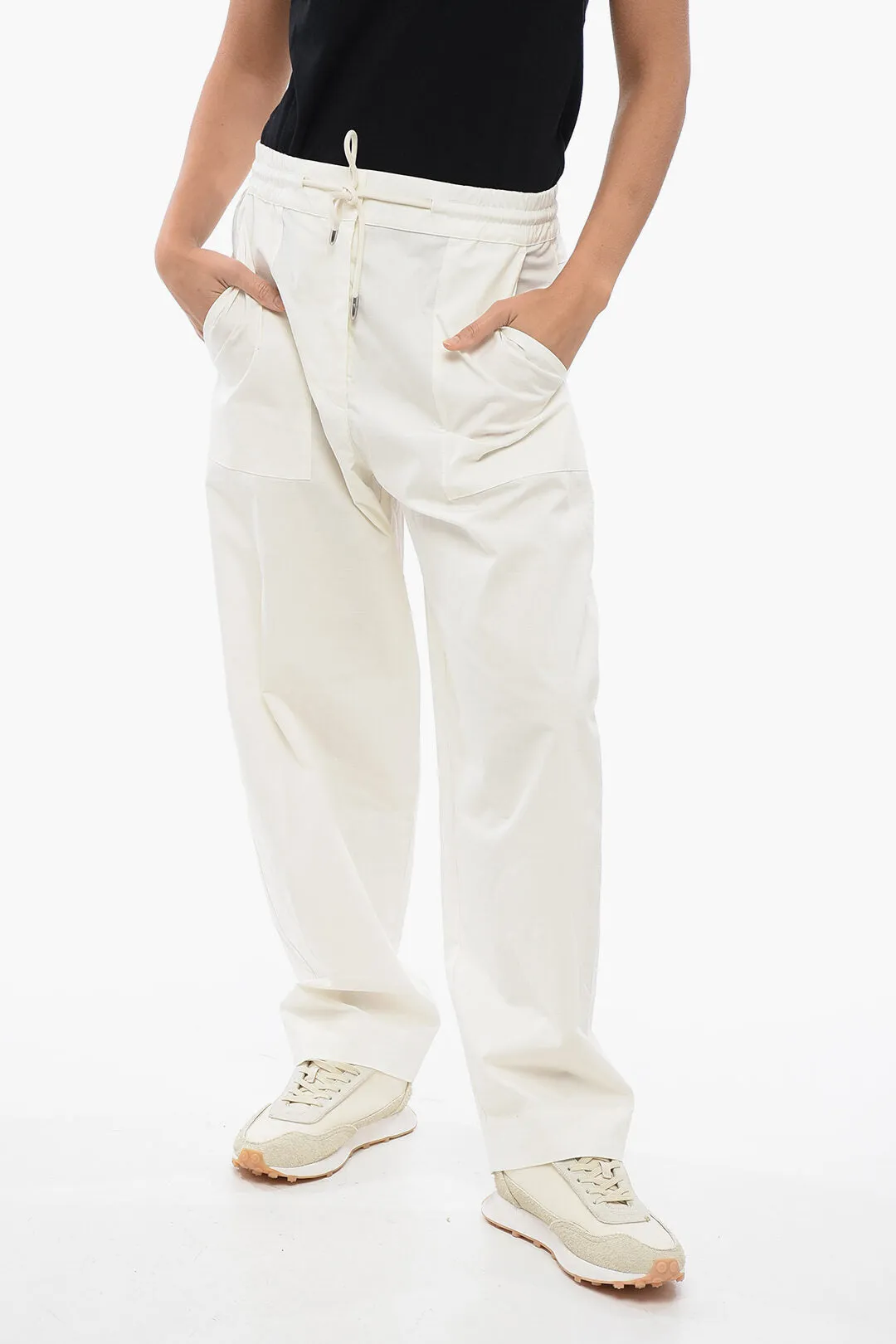 Armani Stretch Cotton Pants with Drawstring