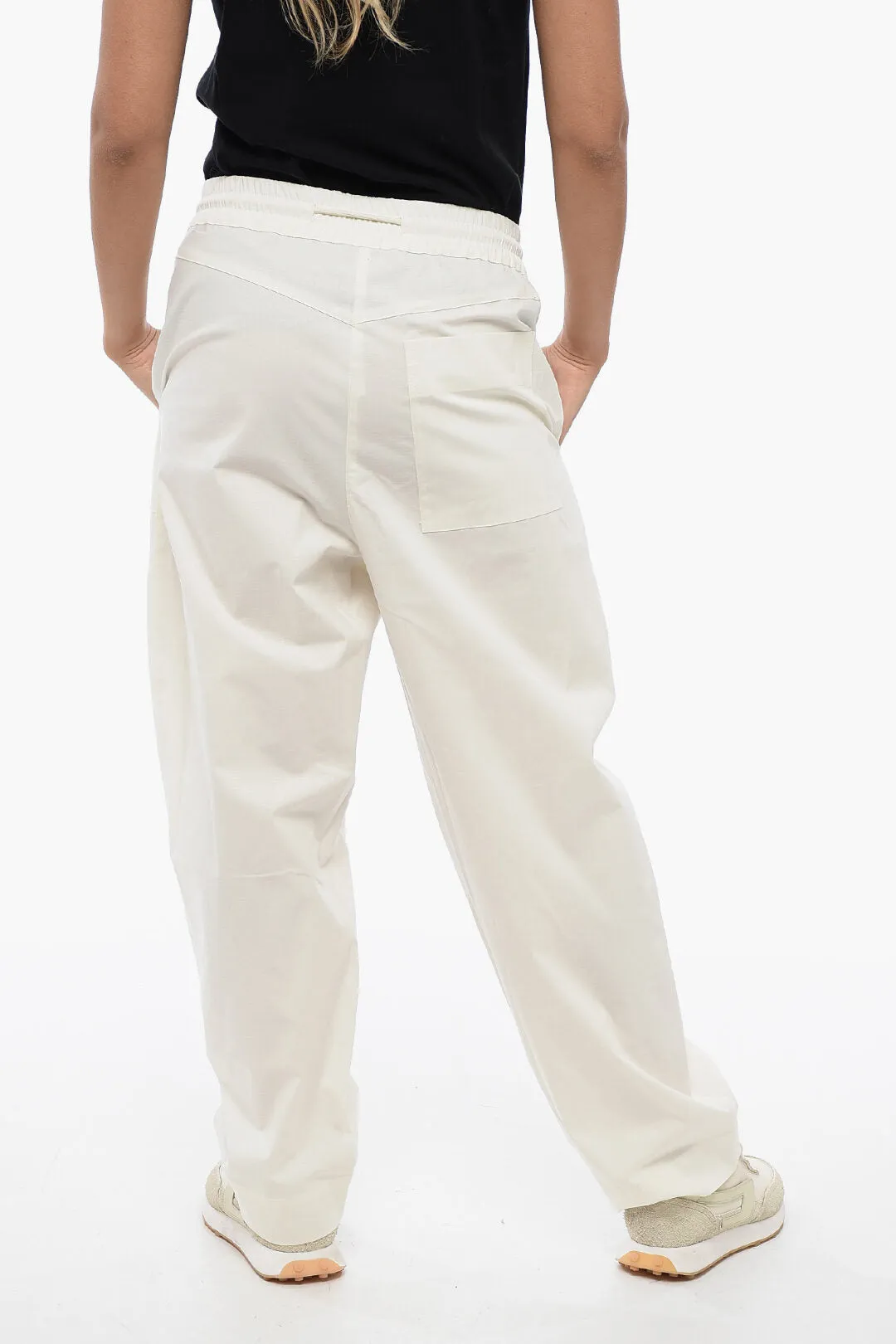 Armani Stretch Cotton Pants with Drawstring
