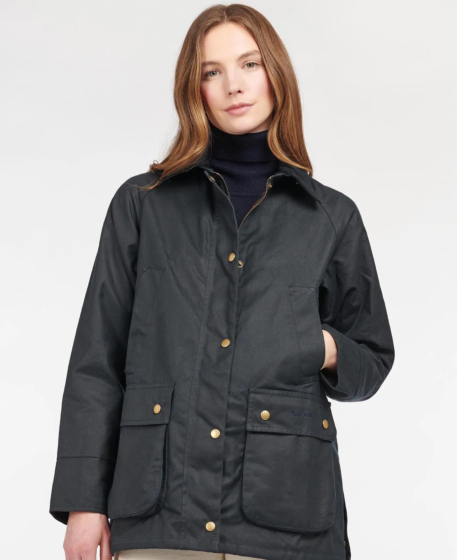 Barbour Acorn Waxed Cotton Jacket - Navy