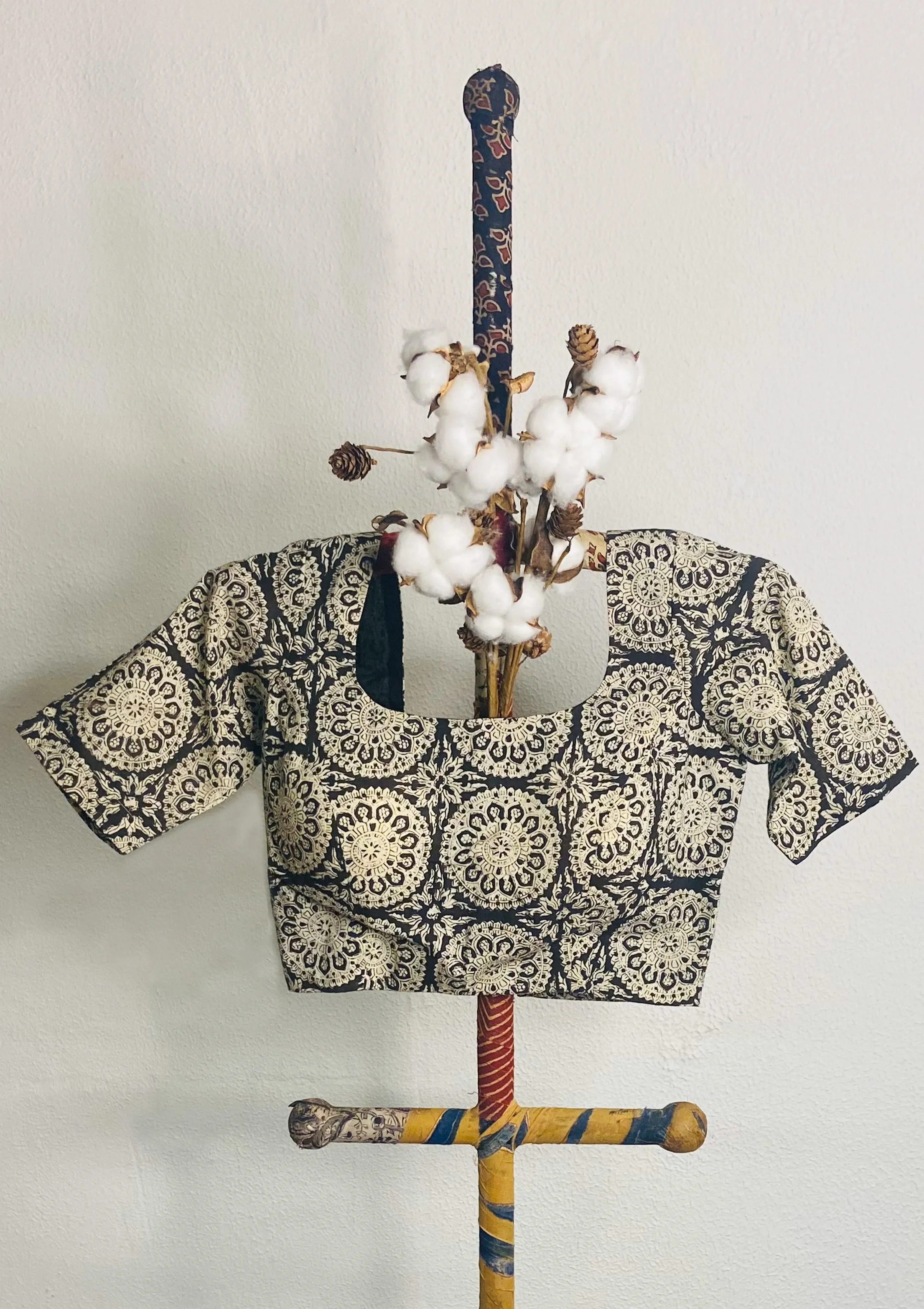 Black Printed cotton blouse
