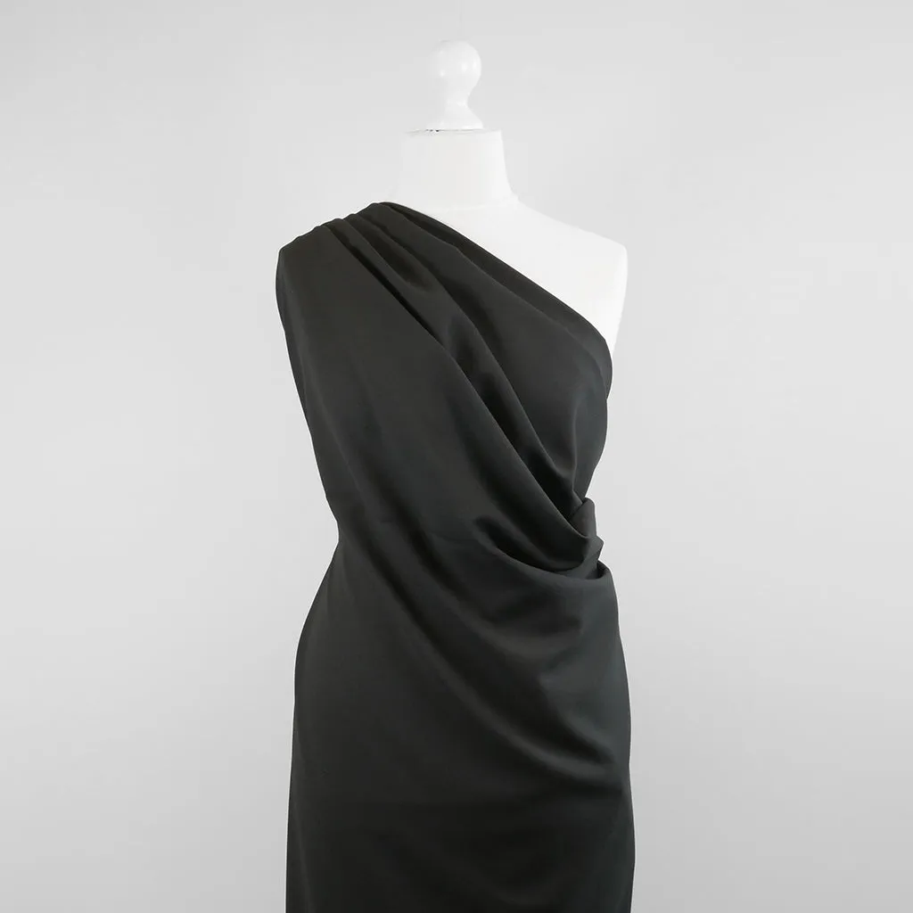 Bloomsbury - Black Crepe Stretch Woven Suiting Fabric Sample