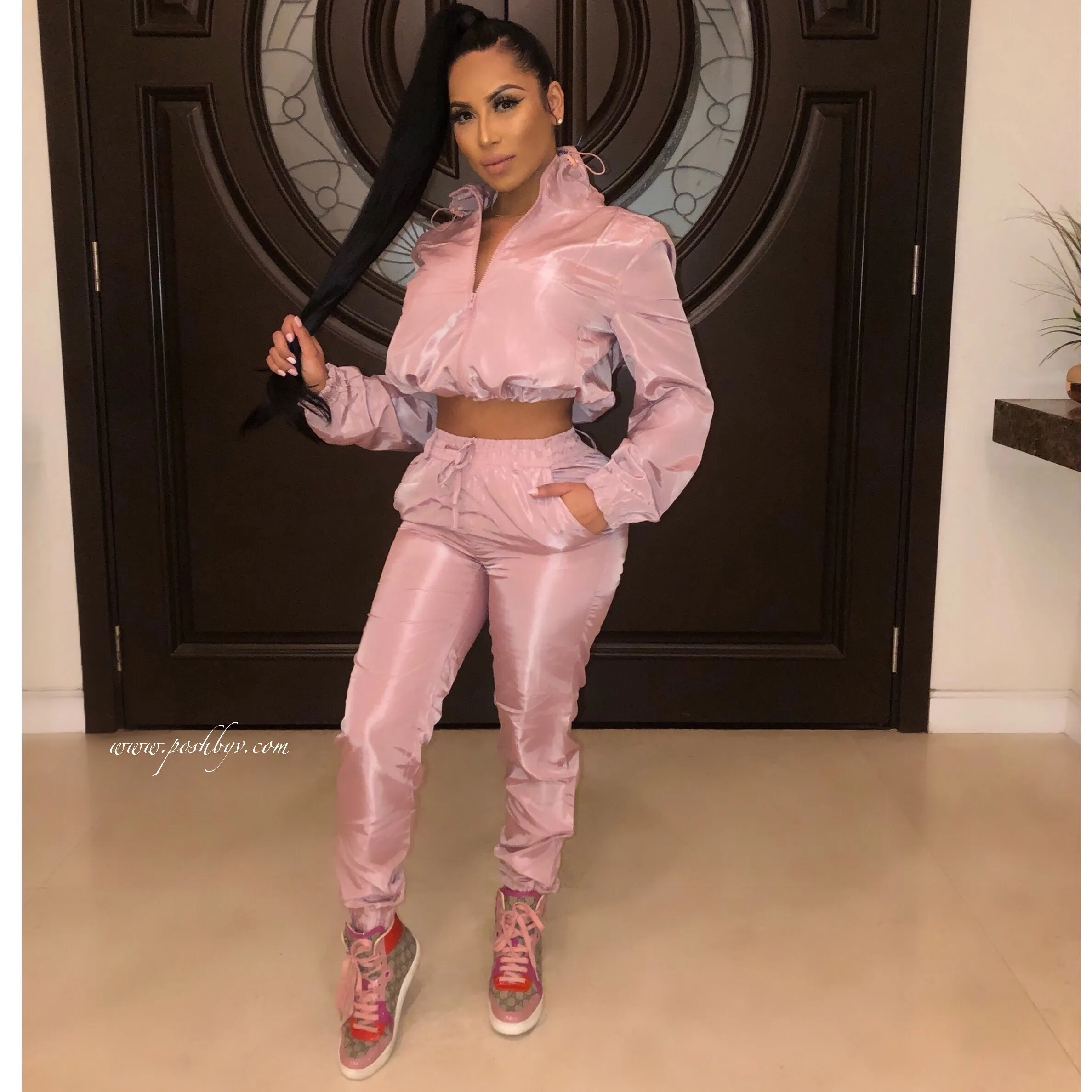 Cassie WB pants set (Mauve)