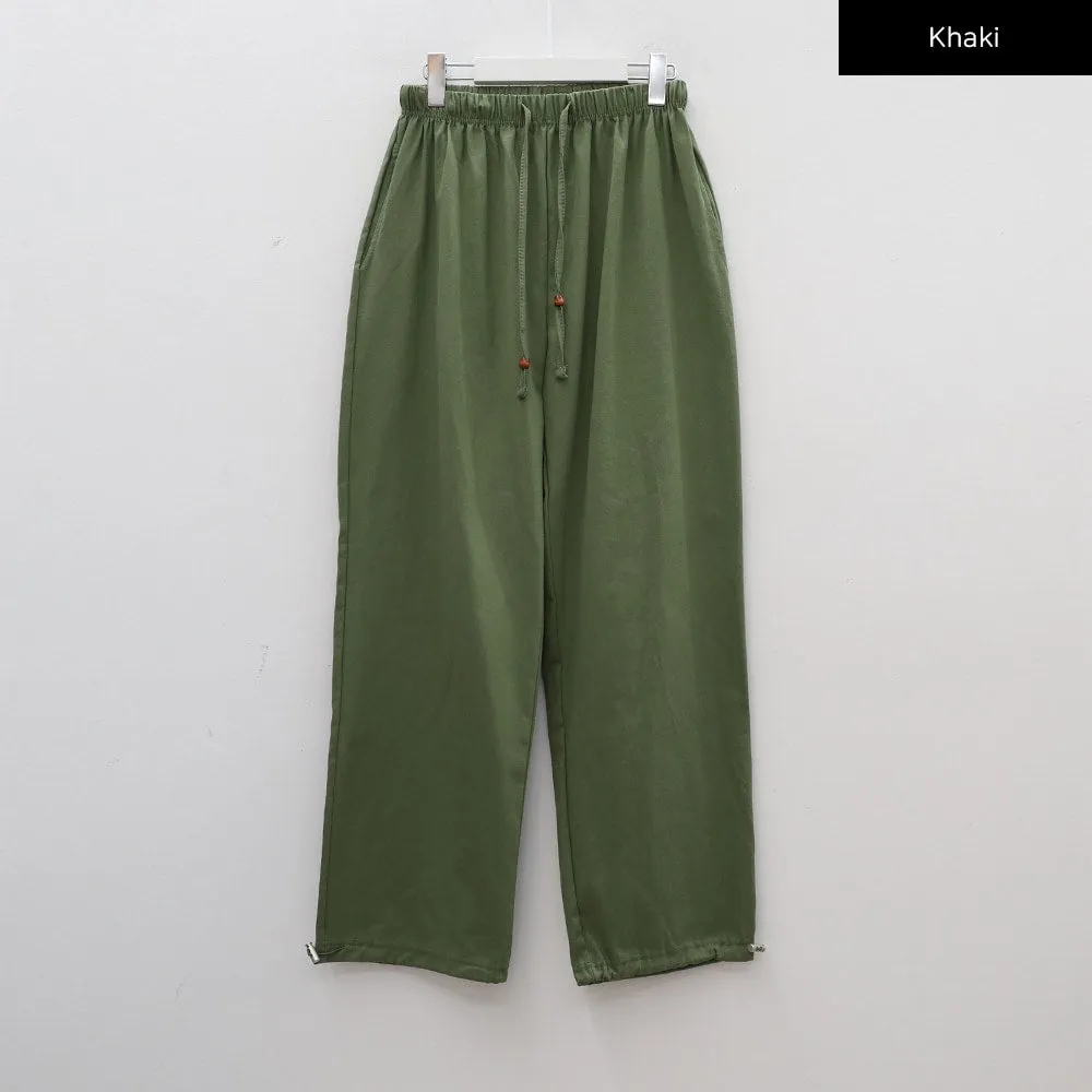 Drawstring Waist Detail Wide Leg Sweats CA27
