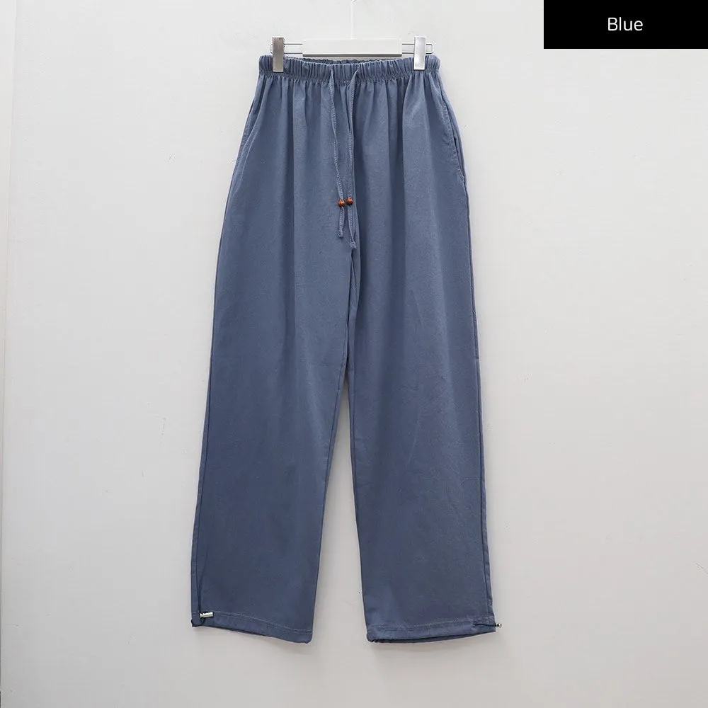 Drawstring Waist Detail Wide Leg Sweats CA27