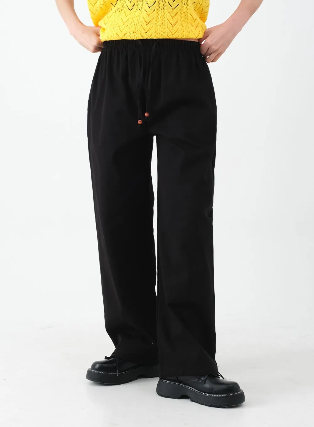 Drawstring Waist Detail Wide Leg Sweats CA27