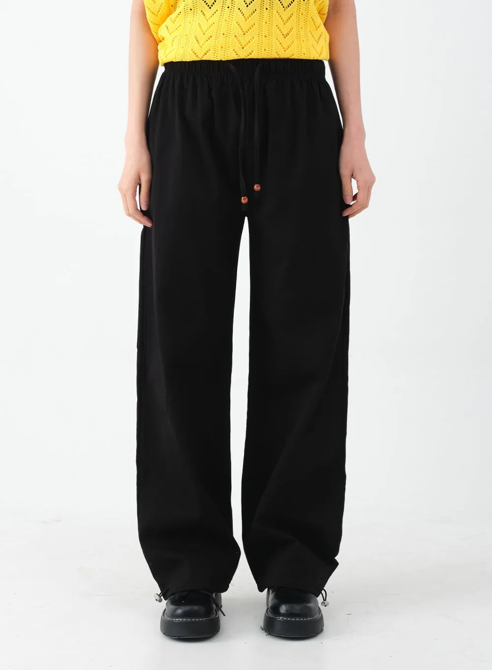 Drawstring Waist Detail Wide Leg Sweats CA27