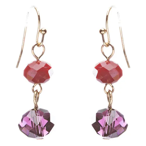 Exotic Multi Layered Colorful Bead Drape Design Fashion Statement Set JN267 Red