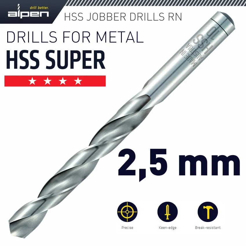 HSS SUPER DRILL BIT 2.5MM 3/PACK