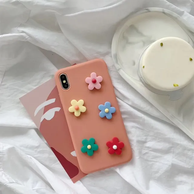 Kawaii 3D Colorful Chrysanthemum iPhone Case