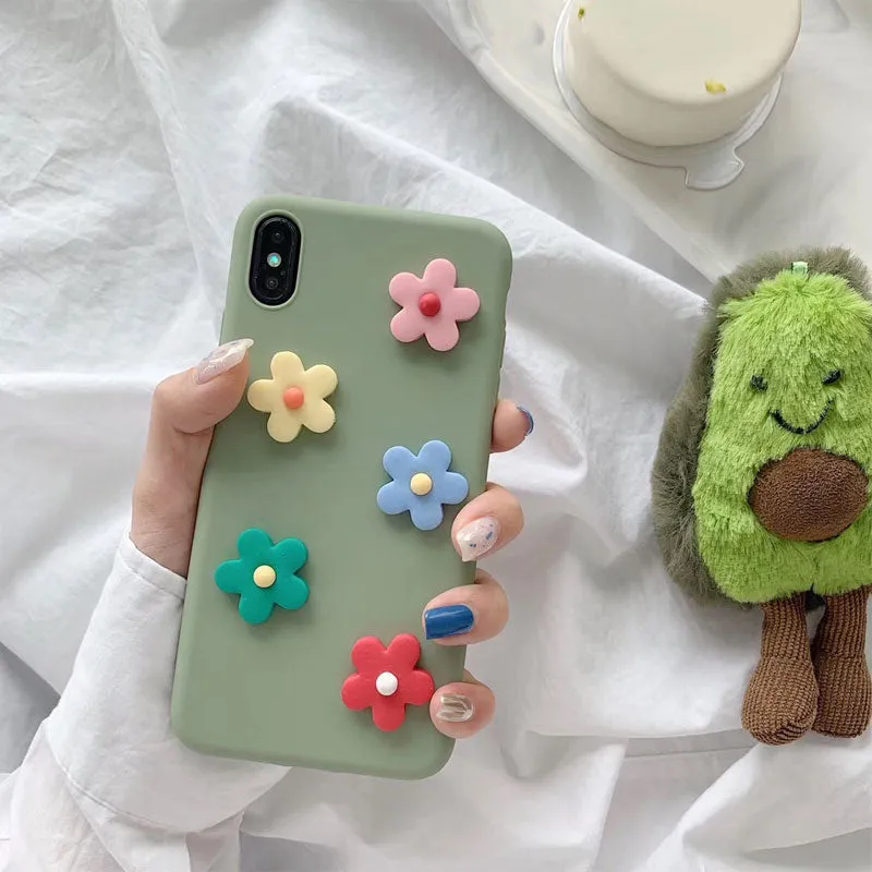Kawaii 3D Colorful Chrysanthemum iPhone Case