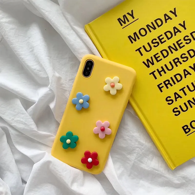 Kawaii 3D Colorful Chrysanthemum iPhone Case