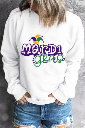 Long Sleeve Tee Tops Mardi Gras Graphic Sweatshirt for Women