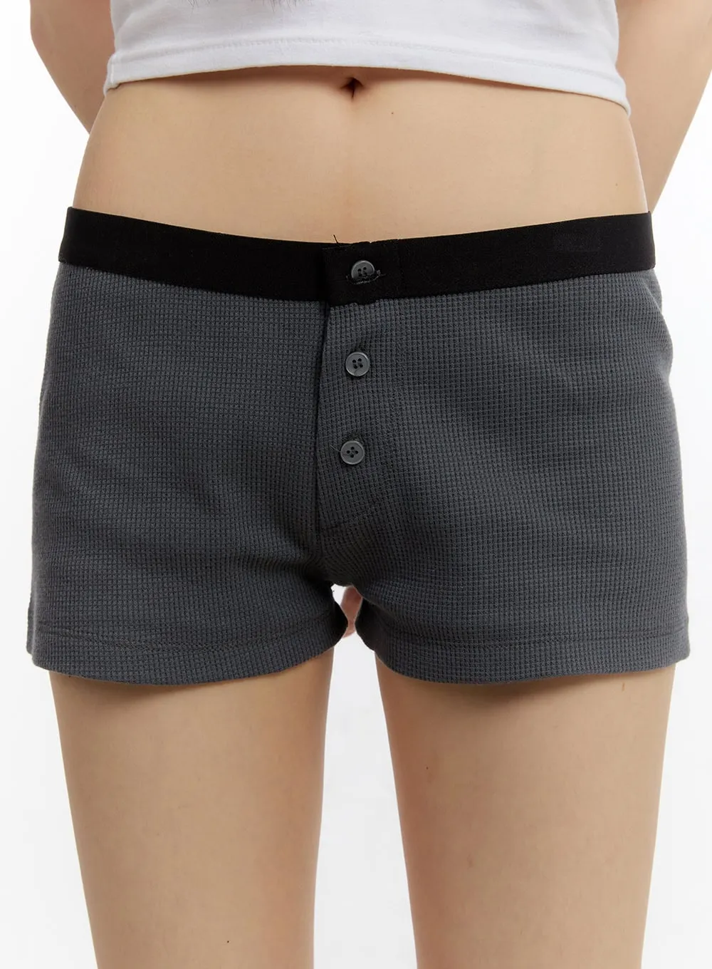 Low-Rise Buttoned Cotton Shorts CA508