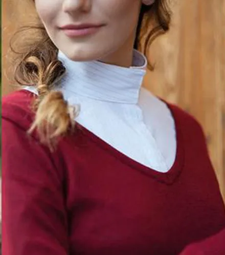 Paris Long Sleeve Show Shirt Grey Satin Stripe - Ladies