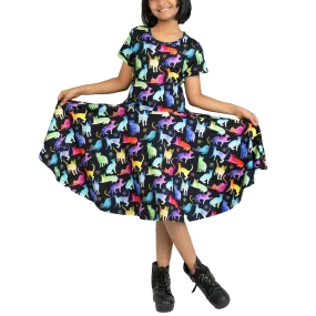 Rainbow Cats String Theory Kids Twirl Dress