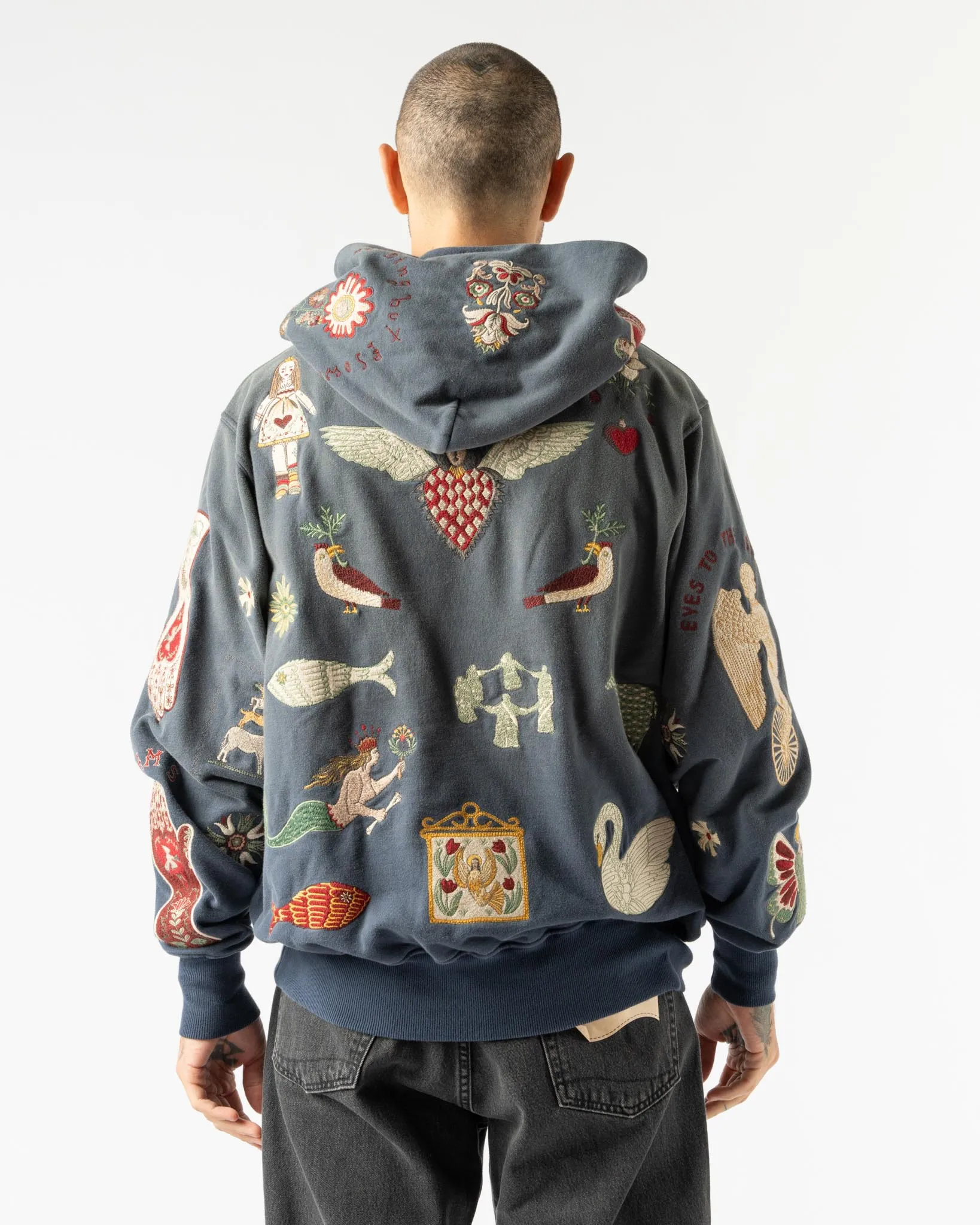 Samuel Zelig Folk Hoodie in Navy