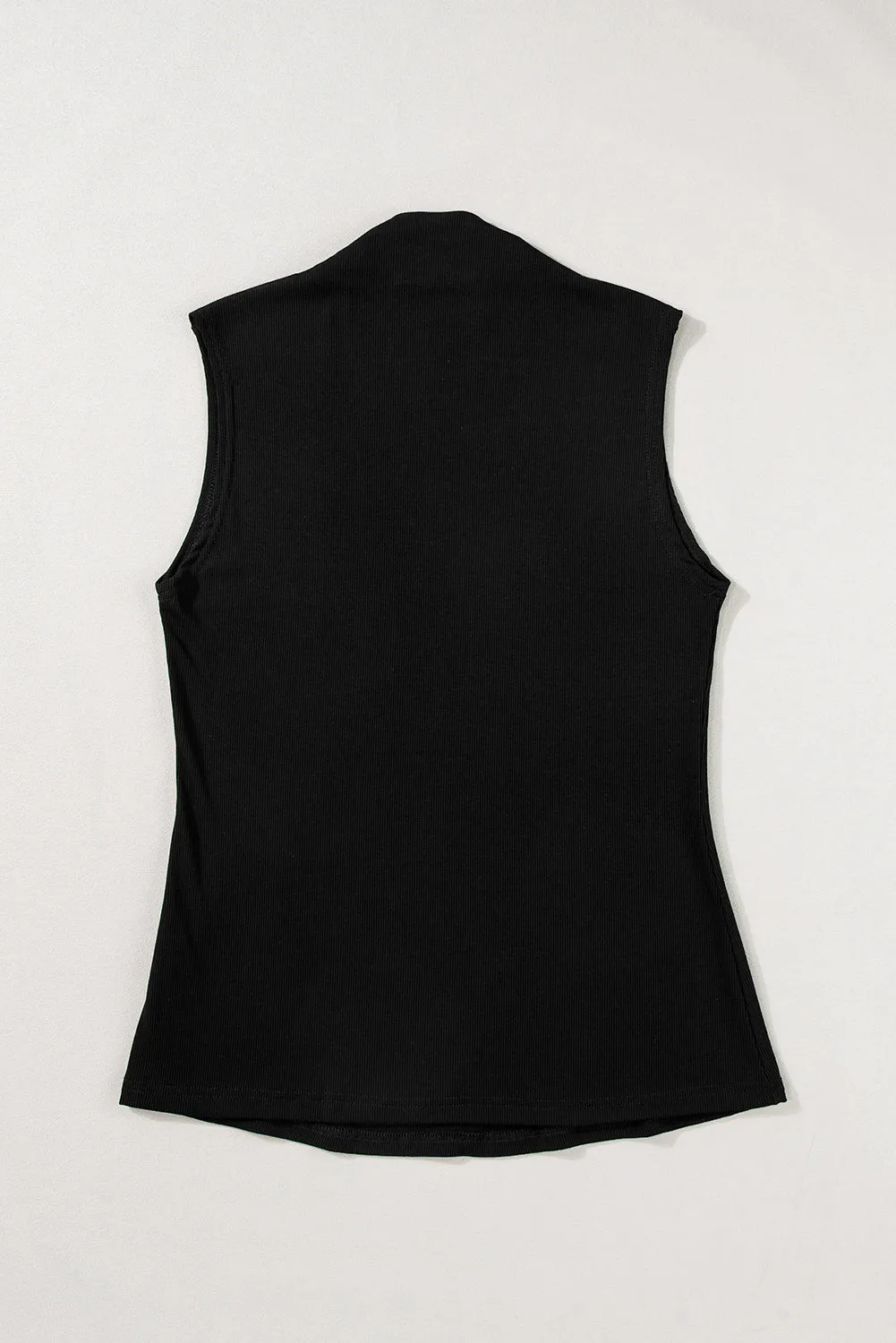 Solid Mock Neck Tank Top