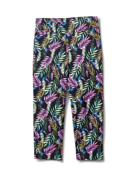 Super Stretch Pull On Crop Pant With Side Slit Hem