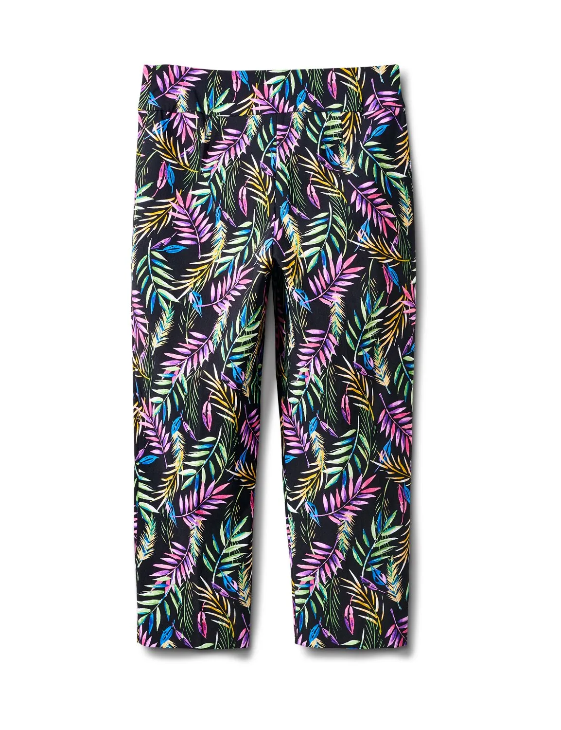 Super Stretch Pull On Crop Pant With Side Slit Hem