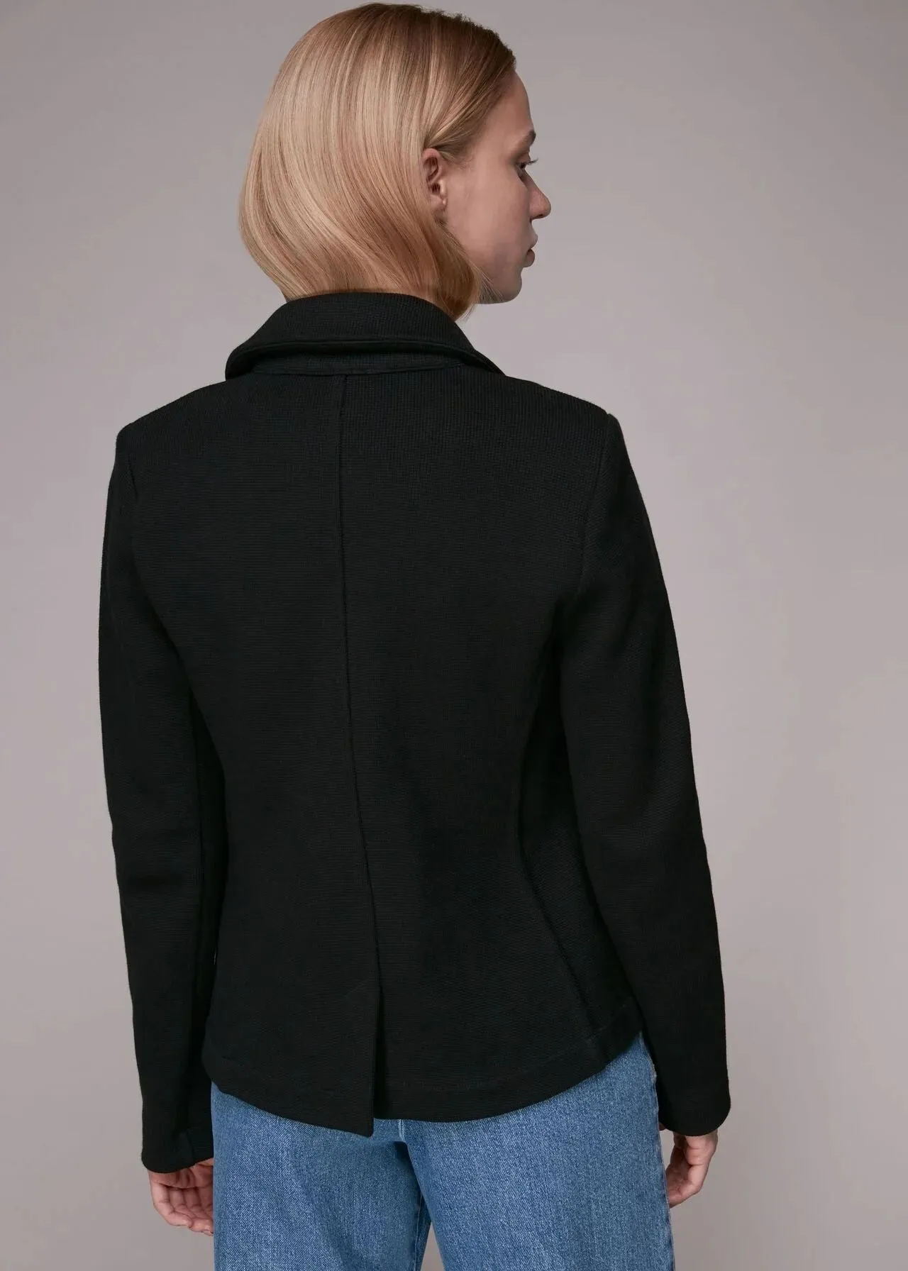 Whistles Black Slim Jersey Jacket