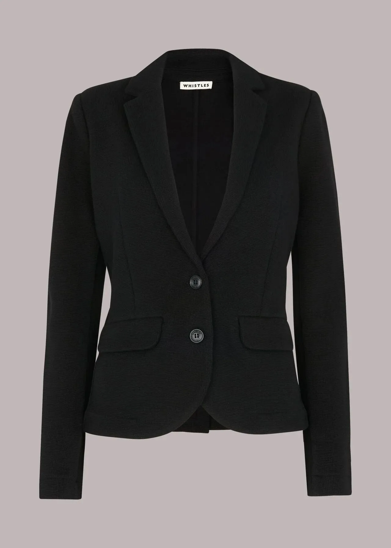 Whistles Black Slim Jersey Jacket